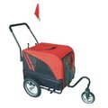 Perfectpet Elite-Jr Dog Pet Bike Trailer & Stroller with Swivel Wheel; Red & Black PE425686